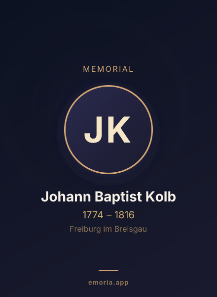 Memorial portrait of Johann Baptist Kolb