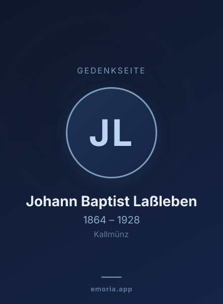 Gedenkportrait von Johann Baptist Laßleben