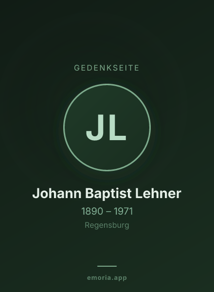 Gedenkportrait von Johann Baptist Lehner