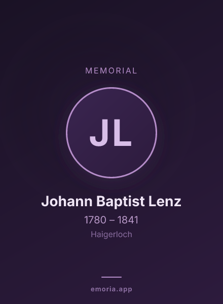 Memorial portrait of Johann Baptist Lenz