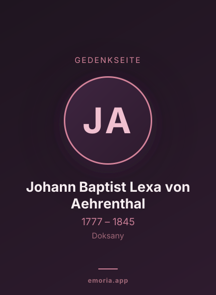 Gedenkportrait von Johann Baptist Lexa von Aehrenthal