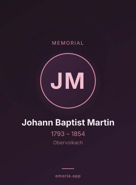 Memorial portrait of Johann Baptist Martin