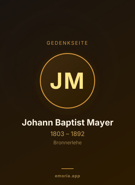 Gedenkportrait von Johann Baptist Mayer