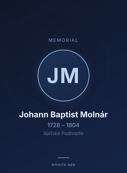 Memorial portrait of Johann Baptist Molnár