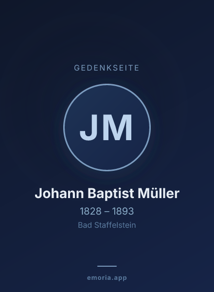 Gedenkportrait von Johann Baptist Müller