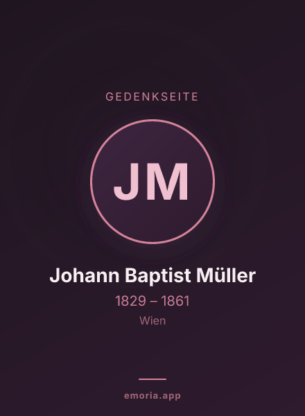 Gedenkportrait von Johann Baptist Müller