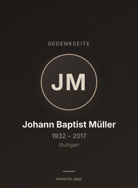 Gedenkportrait von Johann Baptist Müller