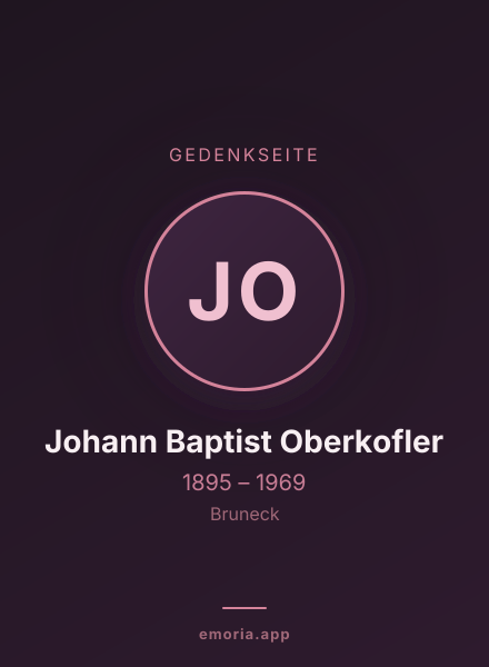 Gedenkportrait von Johann Baptist Oberkofler