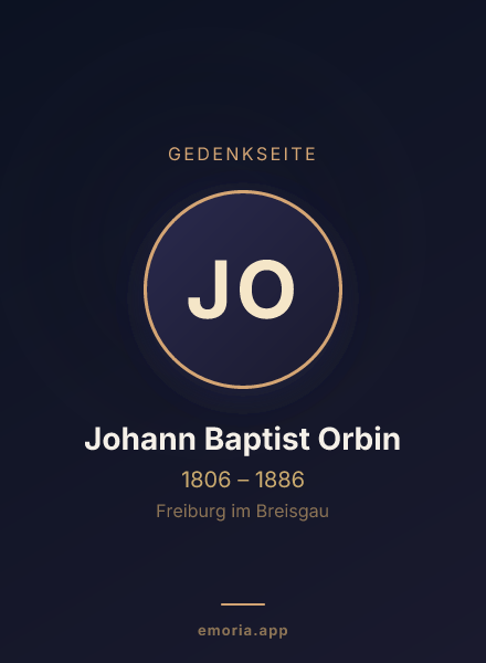Gedenkportrait von Johann Baptist Orbin