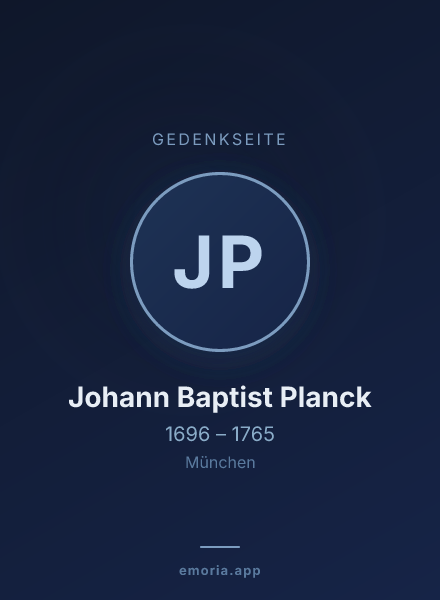 Gedenkportrait von Johann Baptist Planck
