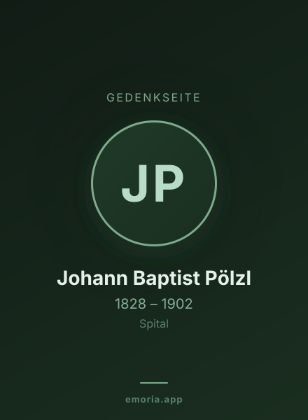 Gedenkportrait von Johann Baptist Pölzl