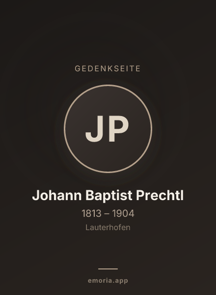 Gedenkportrait von Johann Baptist Prechtl