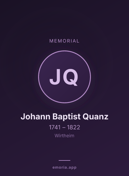 Memorial portrait of Johann Baptist Quanz