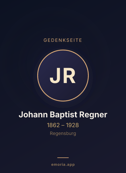 Gedenkportrait von Johann Baptist Regner