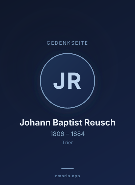 Gedenkportrait von Johann Baptist Reusch
