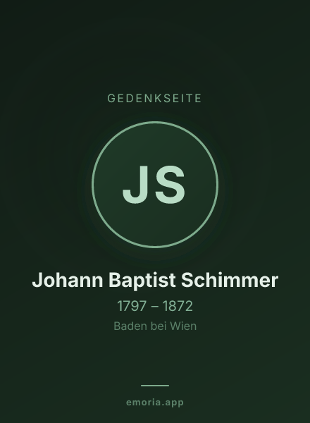 Gedenkportrait von Johann Baptist Schimmer