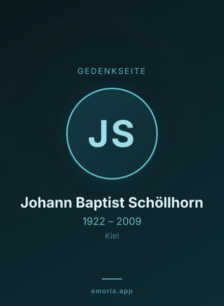 Gedenkportrait von Johann Baptist Schöllhorn