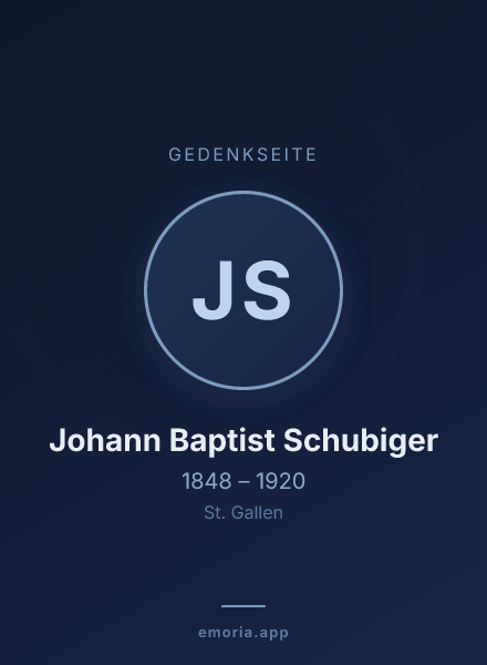Gedenkportrait von Johann Baptist Schubiger