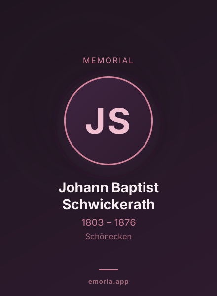 Memorial portrait of Johann Baptist Schwickerath