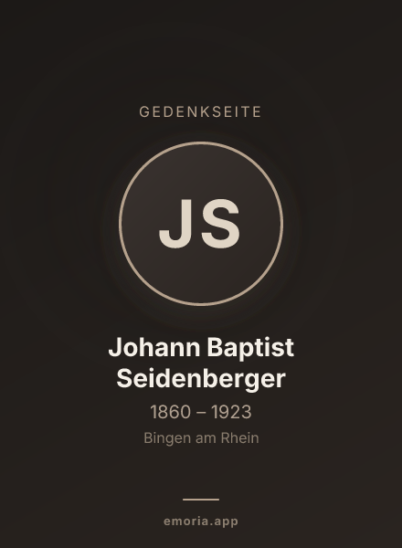 Gedenkportrait von Johann Baptist Seidenberger