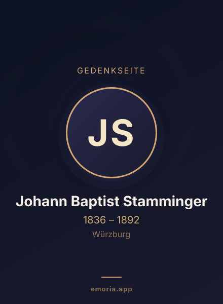 Gedenkportrait von Johann Baptist Stamminger