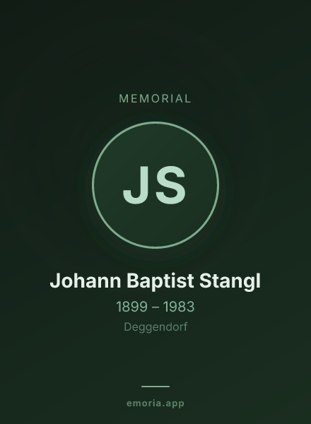 Memorial portrait of Johann Baptist Stangl