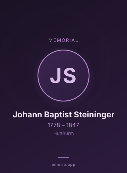 Memorial portrait of Johann Baptist Steininger