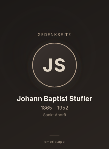 Gedenkportrait von Johann Baptist Stufler