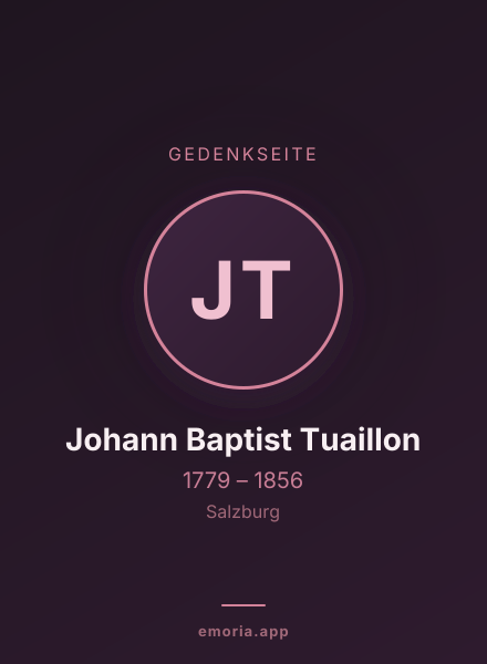 Gedenkportrait von Johann Baptist Tuaillon