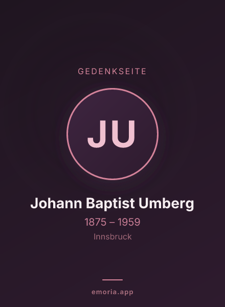 Gedenkportrait von Johann Baptist Umberg