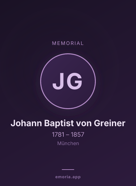 Memorial portrait of Johann Baptist von Greiner