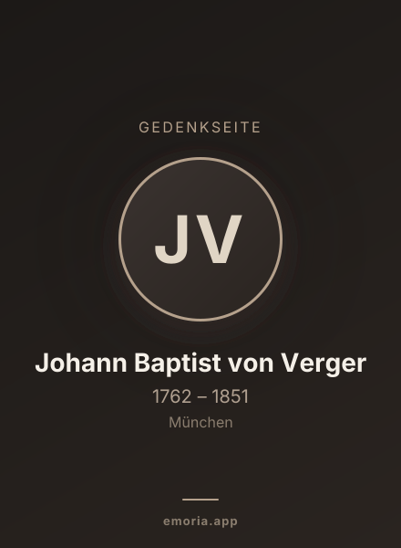 Gedenkportrait von Johann Baptist von Verger