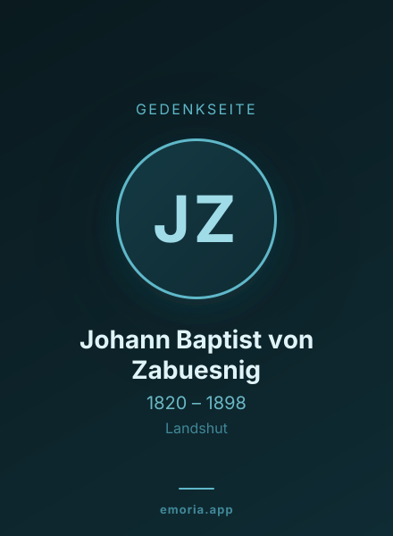 Gedenkportrait von Johann Baptist von Zabuesnig