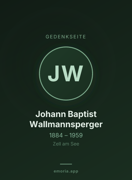 Gedenkportrait von Johann Baptist Wallmannsperger