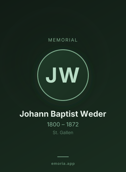Memorial portrait of Johann Baptist Weder