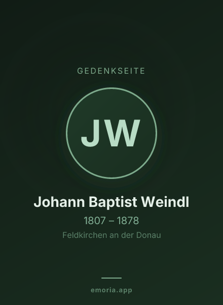 Gedenkportrait von Johann Baptist Weindl