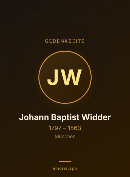 Gedenkportrait von Johann Baptist Widder