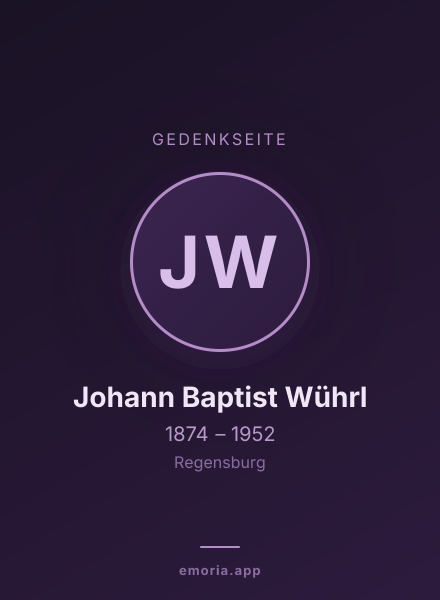 Gedenkportrait von Johann Baptist Wührl