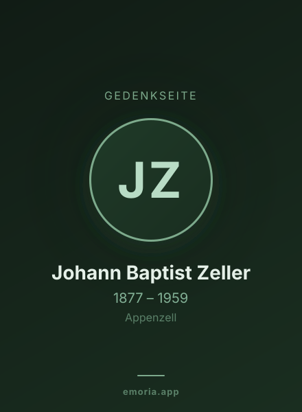 Gedenkportrait von Johann Baptist Zeller
