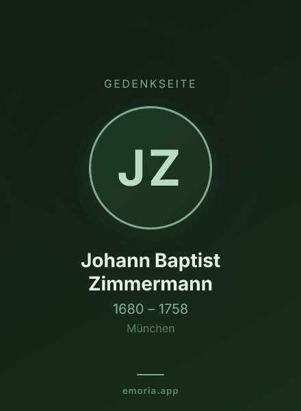 Gedenkportrait von Johann Baptist Zimmermann