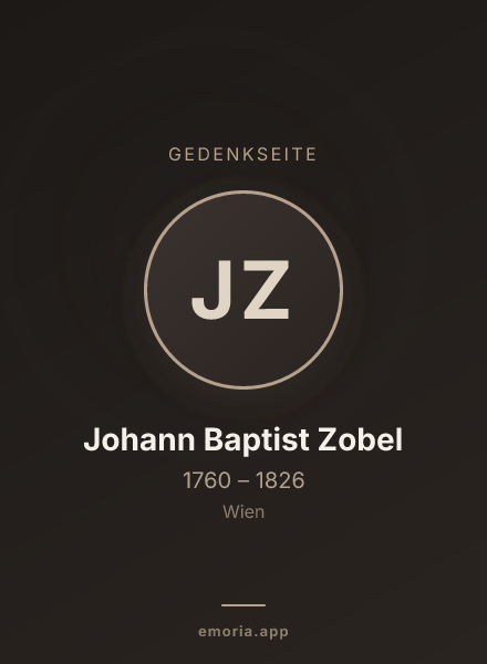 Gedenkportrait von Johann Baptist Zobel