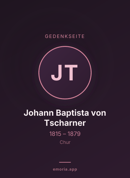 Gedenkportrait von Johann Baptista von Tscharner