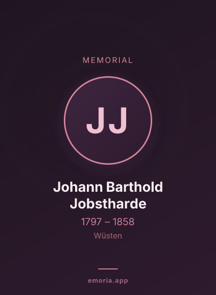 Memorial portrait of Johann Barthold Jobstharde