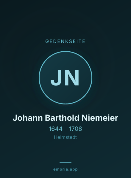 Gedenkportrait von Johann Barthold Niemeier