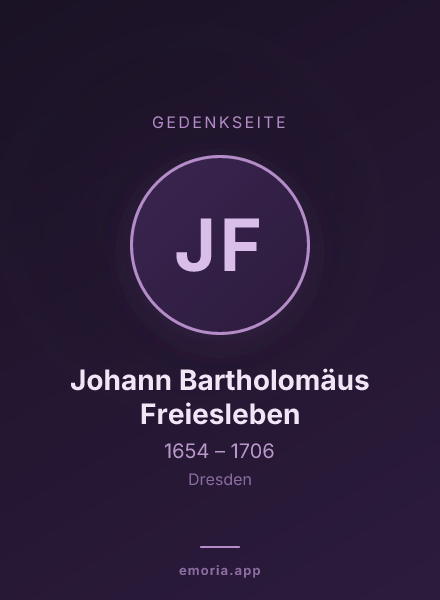 Gedenkportrait von Johann Bartholomäus Freiesleben