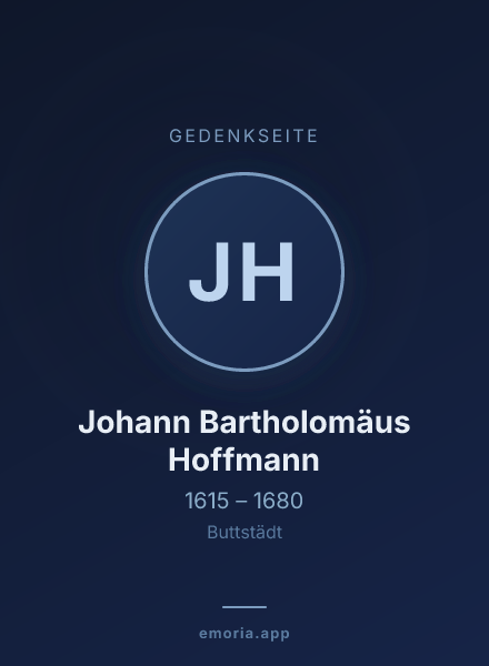 Gedenkportrait von Johann Bartholomäus Hoffmann