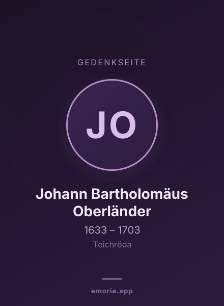 Gedenkportrait von Johann Bartholomäus Oberländer