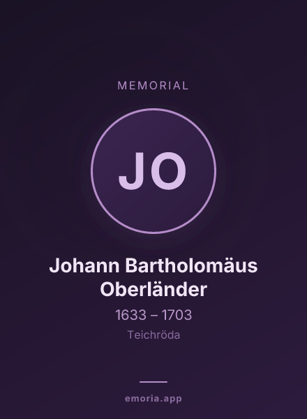 Memorial portrait of Johann Bartholomäus Oberländer