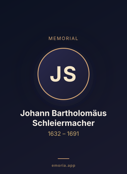 Memorial portrait of Johann Bartholomäus Schleiermacher