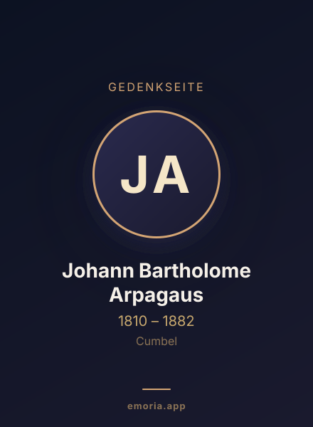 Gedenkportrait von Johann Bartholome Arpagaus